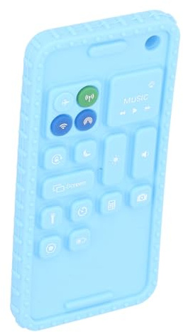 Fockety Mordedor de bebé de Exploración Táctil con Forma de Teléfono Inteligente de Color Brillante, Juguete para la Dentición, para Niños y Niñas (Blue)