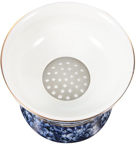 Healeved Ceramic Tea Strainer Porcelain Tea Infuser with Stainless Steel Mesh Fine Filter