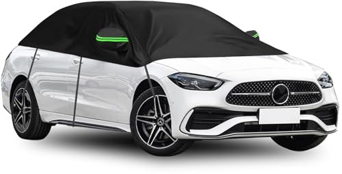 Bil halvgarage vattentätt universellt halvgarage bilskydd, presenning bil all Weather, vattentätt dammsäkert solskydd väderbeständig och löv för vindruta (limousine Universel)