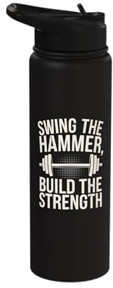 Hammer Curls Bodybuilding Fitness Workout Gym Stainless Steel Insulated Water Bottle