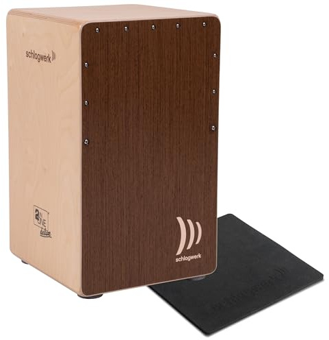 Schlagwerk CP430 Cajon 2inOne deluxe, Erle Korpus mit Wenge-Designfurnier - ultra-sensible Snare-Ansprache durch 2x 42 Snare Spiralen! - Inklusive Sitzkissen - Made in Germany