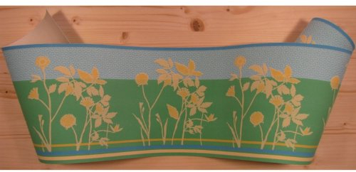 Bordüre Borte floral Esprit grün türkis gelb