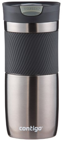Contigo SnapSeal Vacuum-Insulated Stainless Steel Travel Mug, 16-Ounce, Gunmetal by Contigo