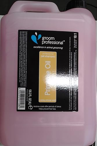 GROOM PROFESSIONAL Evening Primrose Oil Dog Shampoo - Soothing & Nourishing for Dry Itchy Skin - Gentle for Sensitive Skin & Reduces Itching - Deep Cleansing, Fresh Scent - For All Dogs & Puppies, 4L