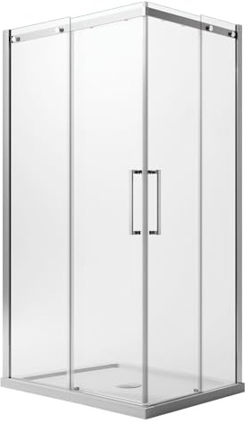 Cabine de douche Rectangulaire 90x100CM H200 Verre Transparent 8mm Gauche EasyClean Prime Corner