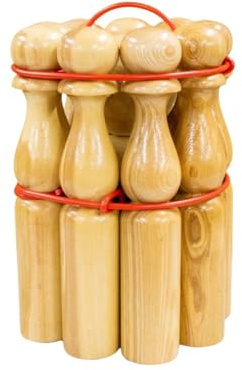 GICO Jeu de quilles Bowling en Bois pour Enfants et Adultes– Fabriqué en Europe – Hauteur 24 cm – 3018