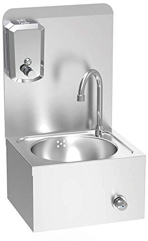 Lioninox Lave-Mains Mural XS + dosseret + Distributeur 350x300x615 mm