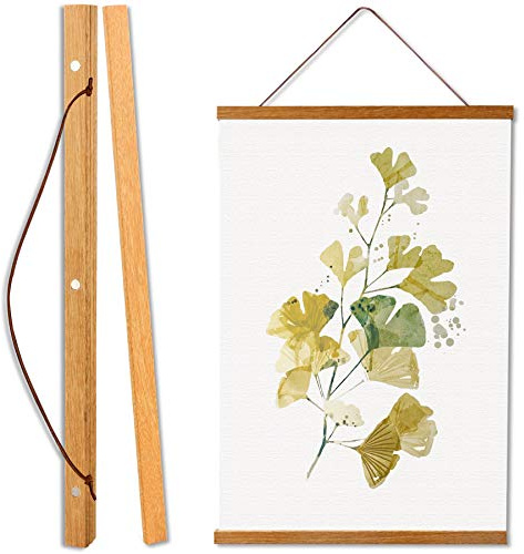 WITCOLOR Magnetic Poster Hanger Frame, Teak Magnet Poster Frame 12x16 12x18 12x36 for Paintings, Photos, Maps, Scrolls, Picture, Canvas Works and Art Prints