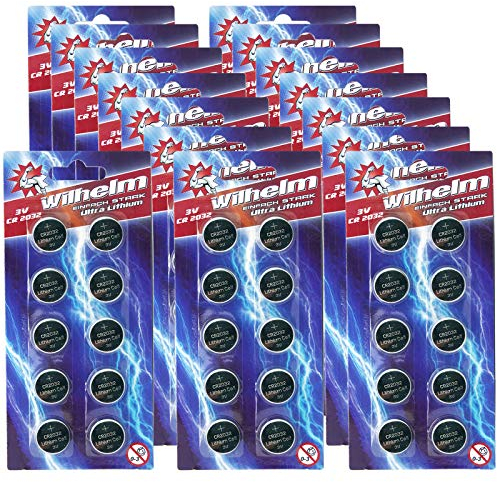 150 x CR2032 Wilhelm Blisterpack Knopfzelle Batterie Lithium 3V CR 2032