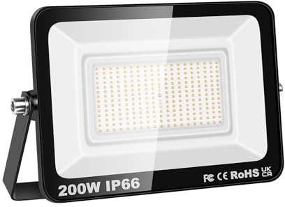Willpower LED Strahler Außen Innen 200W 20000LM LED Fluter 3000K Warmweiß | Außenstrahler Flutlicht IP66 Wasserdicht, Scheinwerfer für Garten Garage Flur Terrassen Hof