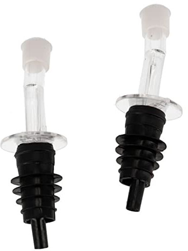 Acan Tradineur - Pack de 2 Tapones vertedores de plástico, Incluyen Tapa antigoteo, dosificadores, boquillas para Botellas de Vino, Licor, Aceite, vinagre, 9 x 3 cm