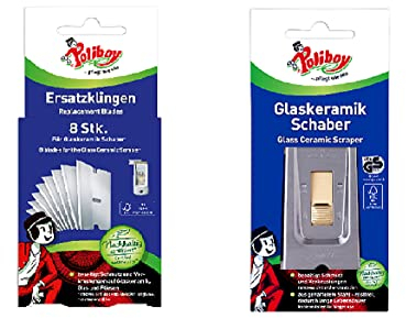 HCR Hygiene Poliboy Glaskeramik Schaber + 8 Ersatzklingen