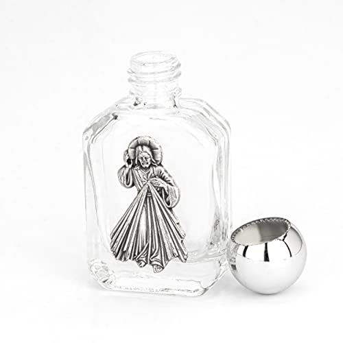 NKlaus Botella de agua bendita sacra de cristal, 15 ml, diseño de Jesús, 6 x 3 x 2 cm, peregrinación 14362