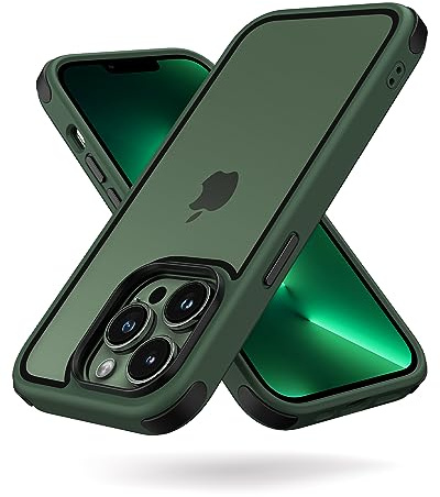 MobNano Ultra Durchsichtig Hybrid Hülle für iPhone 13 Pro Hülle Stoßfest Silicone Bumper Handyhülle Shockproof Transparent Fallschutz iPhone 13 Pro Case - Alpin Grün