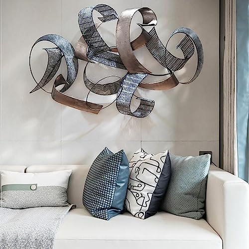 JYHCD Metallbilder Wanddeko Abstrakte Wandkunst, Moderne Geometrie Metall 3D Wandkunst Skulptur Dekor, Nordische Kreative Wanddekoration Für Wohnzimmer Schlafzimmer Büro, 76X120cm