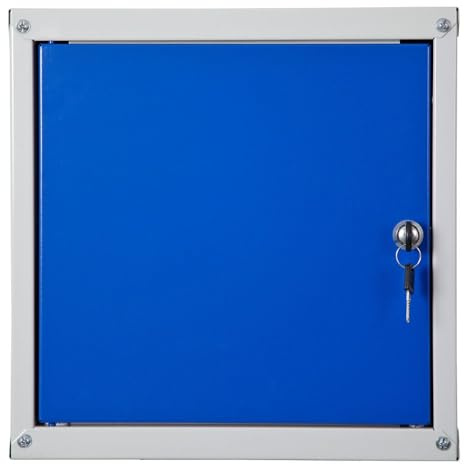 PROREGAL Schließfachwürfel Cubic HxBxT 35x35x35cm Grau/Blau Schließfachschrank Metallspind Wertfachschrank Umkleideschrank