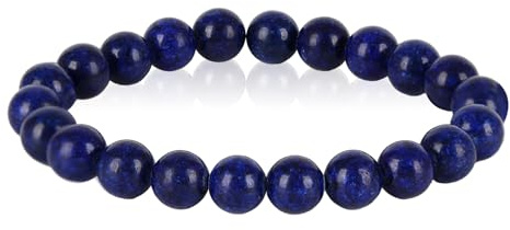Fadcaer Crystal Bracelet - 8mm Healing Crystal Bead Bracelet for Women & Men (Blue)