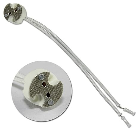 DOITOOL Keramik Lampenfassung Mr16 Mr11 12v mit Drahtanschluss, 10 Stück | Dauerhaftes Hartkeramik Material, für LED Lampenkappen, Leicht zu Montieren, Sicher Nutzbar