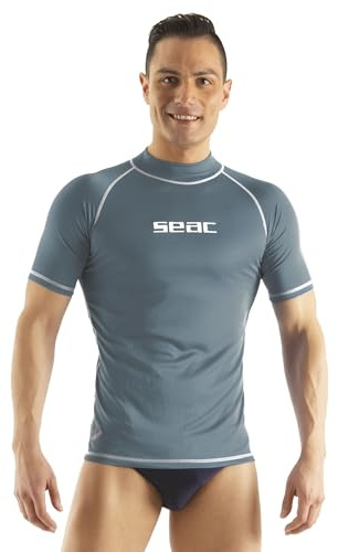 SEAC T-Sun Short Man, Rash Guard skyddande tröja för Snorkling och Simning Anti-UV