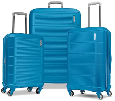 American Tourister Stratum 2.0 Expandable Hardside Luggage with Spinner Wheels, Adriatic Sea, 3-Piece Set (20/24/28)