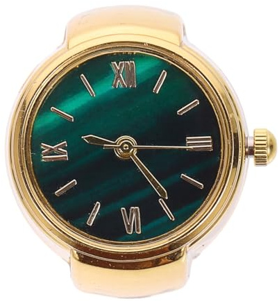 Mipcase Reloj de Dedo de Moda Anillo Reloj diseño Creativo joyería de Zinc para Hombres es Digitales para Mujeres Hombre Anillo niños o de Pascua para, Dorado, 1 pc, Pulsera