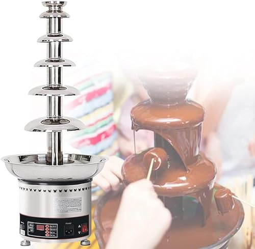Fondue De Chocolate Comercial De Acero Inoxidable De 4/5/6/7 Niveles, Torre De Fondue De Queso Caliente De Gran Capacidad Con Control Automático De Temperatura, Para Equipos De Buffet De(Size:4 Tiers)