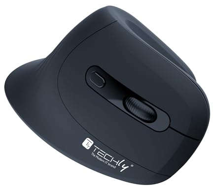 Techly 369205 Mouse Verticale Ottico Wireless 3200 Dpi Ergonomico Nero