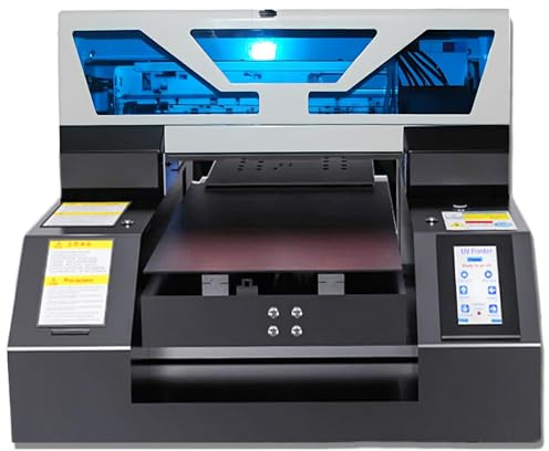 Sihao Impresora Plana UV de inyección de Tinta A3 Impresora de Superficie Multifuncional de inyección de Tinta de Color automática se Pueden Imprimir Botellas, Negra, 2880x1440dpi
