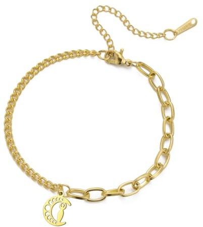 EUEAVAN Spirale Dea Bracciale per le donne Celtic Fertility Goddess Bracciale Tripla Luna Dea Strega Bracciale Pagano Wiccan Amuleto Gioielli Regalo