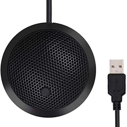 MRiiVE Konferens USB-mikrofon, PC-mikrofon en rundstrålande kondensator med LED-indikator ljudavstängningsknapp, PlugandPlay, för spel, ECC.