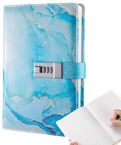 Ensemble de papeterie pour journal intime pour, agenda avec serrure – Carnets de notes avec serrure – Agendas élégants en cuir PU pour pour garçons, filles et garçons