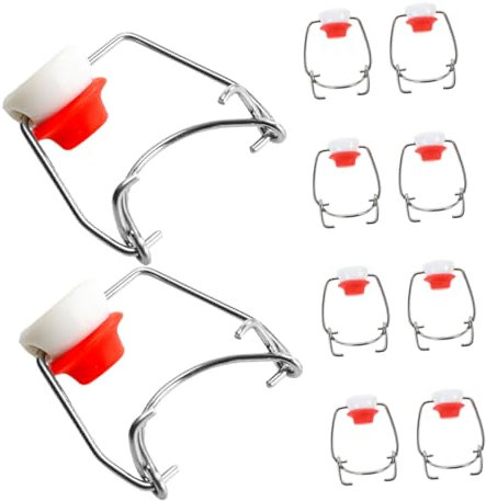 FELTECHELECTR 10pcs Swing Top Glass Bottle Caps Replacement Beer Bottle Lids for Airtight Storage