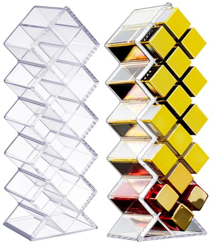 2 Pack Acrylic Lipstick Holder Organizer 32 Slots Clear Lip Gloss Holder Organizers Stackable Fish Shape Lipsticks Tower Lipstick Case Display Stand Storage Box for Makeup Cosmetic Vanity drawer