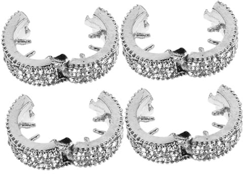 Didiseaon 4 Pz forcine per fascia per foulard dado filettato arrossire fiala fermagli decorativi fermagli metallici fermaglio per coda di cavallo Polsino per punk lega Silver