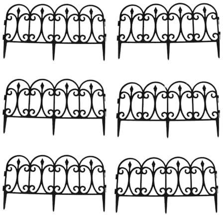 Ma Maison Recinzione per Giardino 3,6 Metri Set 6 Pezzi da 60x32h cm- Per Aiuola, Recinto, Divisorio, Bordura, Robusta, Resistente, Staccionata - Bordo Decorativo Colore Effetto Metallo