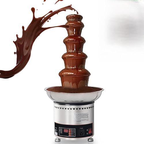 Máquina de cascada de chocolate de acero inoxidable, fuente de chocolate, función de calentamiento por derretimiento, 4/5/6 niveles, uso comercial, for eventos como fiestas de cumpleaños, bodas y baby
