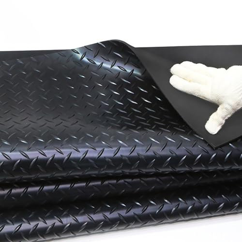 Tappetini per Garage, tappetini per Pavimenti da Garage, tappetini in Gomma Antiscivolo Resistenti, tappetini in Gomma in Rotoli per banco da Lavoro, Cucina, Palestra,Nero,1x4m