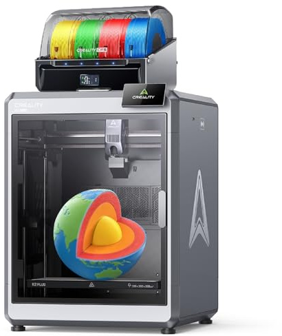Creality K2 Plus Combo 3D Printer,Multi Color Printing with New CFS,Max 600mm/s Printing Speed,Full-auto Leveling,Next-Gen Direct Drive Extruder,Dual Al Camera,Build Volume 13.78 * 13.78 * 13.78Inch