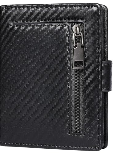 GAEKEAO Portafoglio Uomo, Portacarte con Scomparto per Monete e Protezione RFID, Portafoglio Uomo in Pelle con Tasca con Cerniera