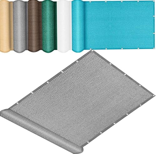 QINLIQIN Pantalla de Privacidad para Balcón 145 x 540 cm Malla Ocultacion Balcon Opaque Protección de La Intimidad Incluye Bridas para Cables para Exterior Terraza, Gris Claro