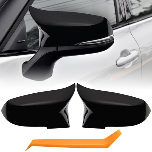 LPZMPZ Auto Spiegelkappen kompatibel mit BMW F30 F20 F21 F22 F23 F31 F32 F33 F34 F36 F80 F82 F83 F87 E84 I01 Spiegelkappen, Türspiegelabdeckungen, Rückspiegelgehäuse (Glänzend Schwarz)