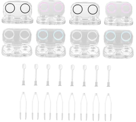 MOTHNUR Estuche para Lentes de Contacto Porta Lentes de Contacto Transparente Mini contenedores Transparentes Claro Titular Ojo Casos de de Viaje de el plastico