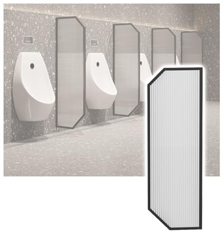 Cloison de séparation murale noire pour urinoir - Verre translucide pour salle de bain, hôtel, centre commercial, 40 x 120 cm