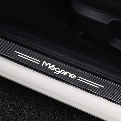Protecteur De Seuil De Porte De Voiture Autocollants De Seuil en Fibre De Carbone 4 Pièces pour Megane Bandes De Protection De Seuil Anti-Rayures Intérieures Faciles À Installer Gardes