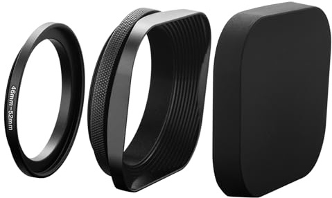BCMCZCDC Metall Rechteckig Sonnenblende Gegenlichtblende mit 46mm Adapterring,Für Canon Sony Fuji Leica Mikrokamera Objektive