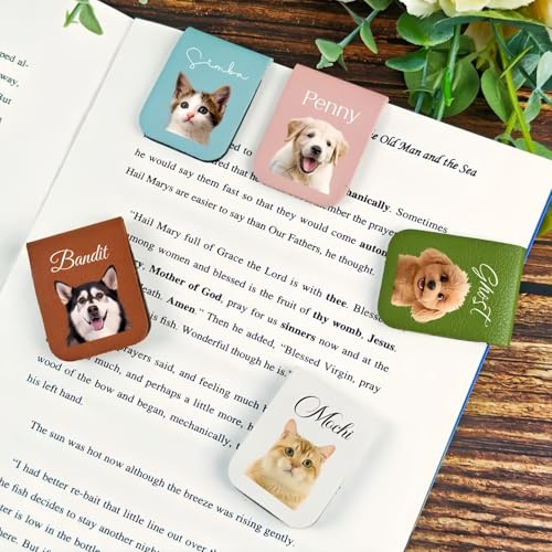 Magnetisches Lesezeichen Aus Leder Mit Individuellem Foto, Personalisierter Lesezeichenclip Für Lehrer, Schüler, Bücherliebhaber, Geburtstagsgeschenk Für Sie/Ihre