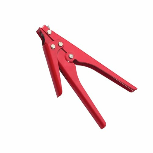 Dragkedja, buntband, fästelement skärpistol justerbar spänning snabbfäste och klippverktyg för kabel, kablar, röd