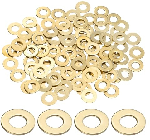 QUARKZMAN 100Pz Rondelle Piatte in Ottone M3 7x3x0.5mm(ODxIDxSP) | Rondelle Rame, Guarnizioni Idrauliche Di Tenuta Metalliche, Rondelle Alzaporta, Rondelle in Acciaio Per Viti Bulloni Dadi