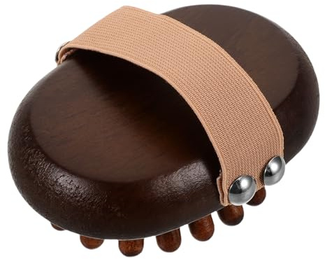Abaodam Handmassagebürste Holz Meridianmassagegerät Ergonomisch Leicht mit Luftkissen für Beine Rücken Kopfhaut Spa Wellness