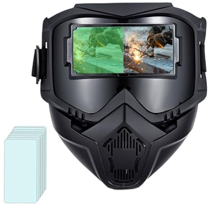 ZHUMCCY Casco Da Saldatura Ad Oscuramento Automatico | 3 Regolazioni Luminosità Protezione Testa Saldatura Adjustable,Casco Protettivo Regolabile Per Saldatore - Per Industria Costruzione Officina